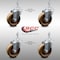 Service Caster 4 Inch SS High Temp Phenolic Wheel Swivel 3/8 Inch Threaded Stem Caster Set SCC SCC-SSTS20S414-PHSHT-381615-4 - alternate 3